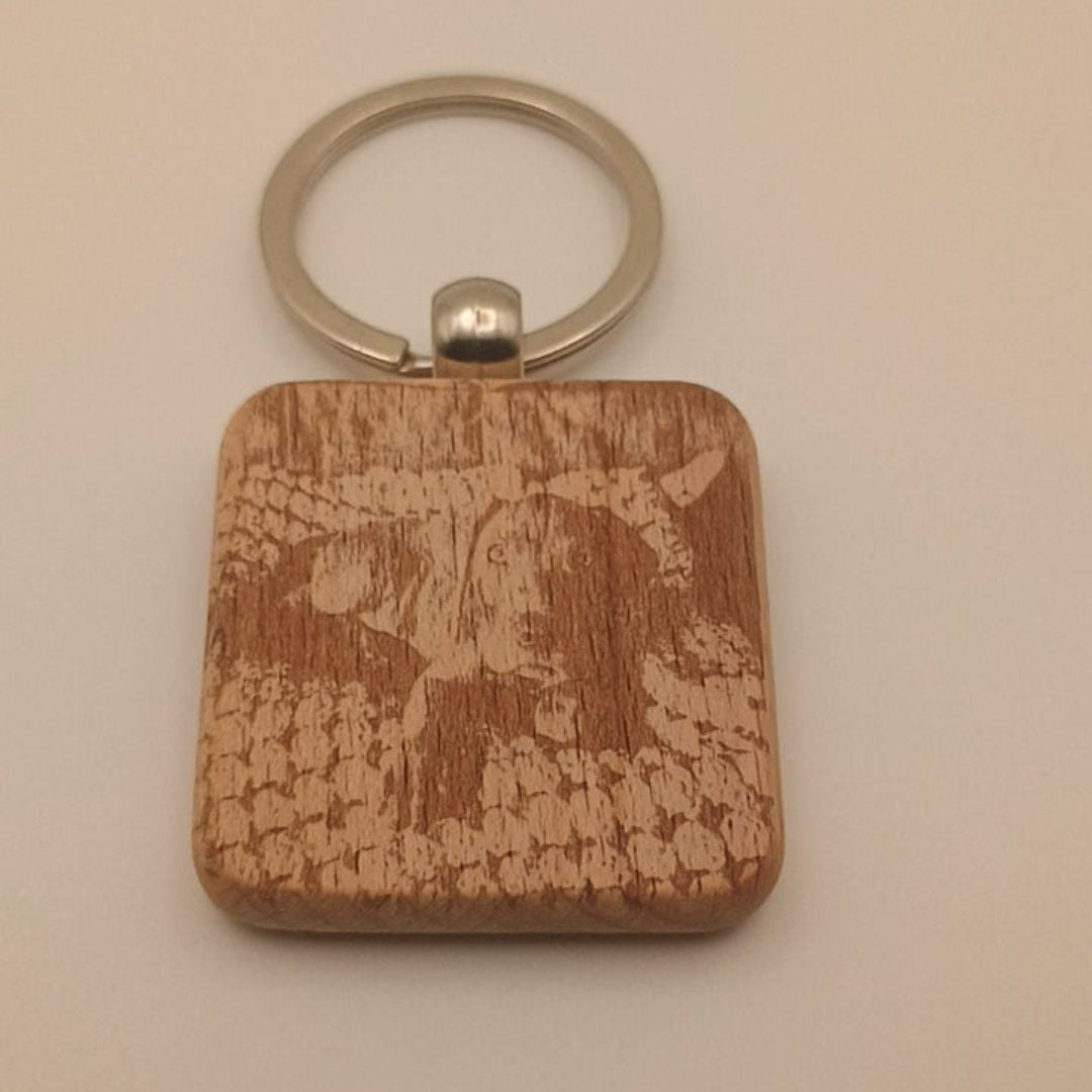 Personalized Wooden Rectangle Keychain