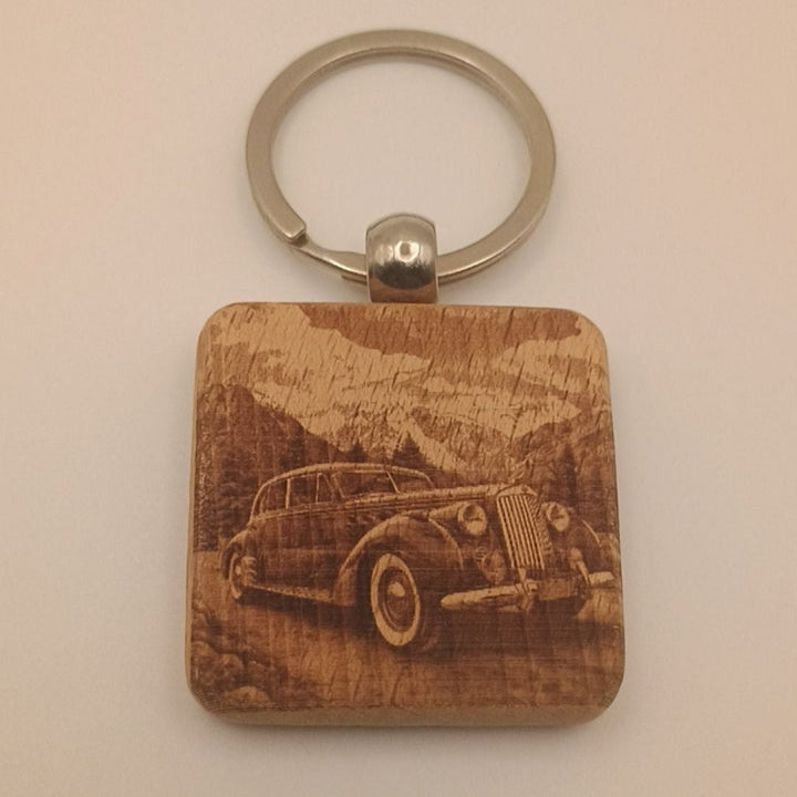 Personalized Wooden Rectangle Keychain