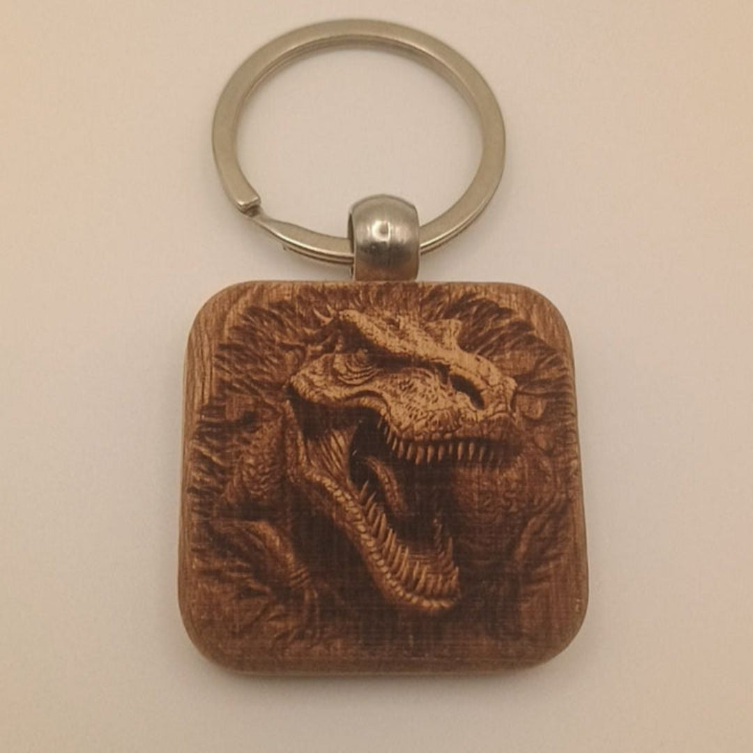 Personalized Wooden Rectangle Keychain