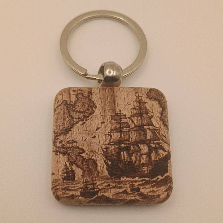 Personalized Wooden Rectangle Keychain