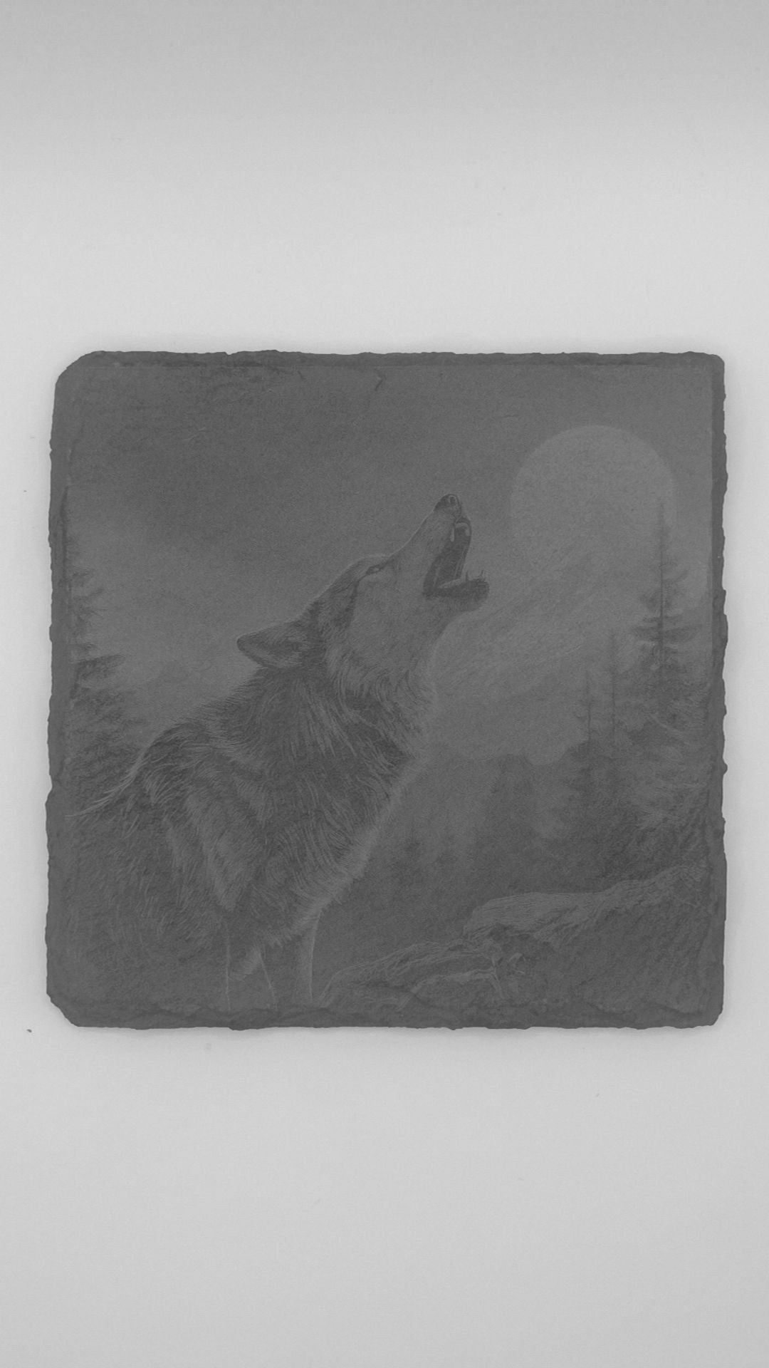 Wolf Slate Coaster 4 Pack