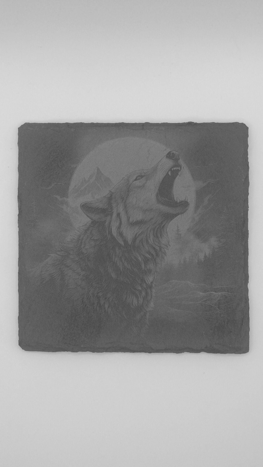 Wolf Slate Coaster 4 Pack