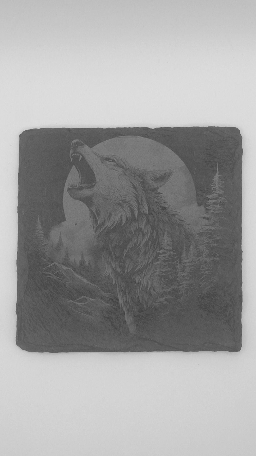 Wolf Slate Coaster 4 Pack